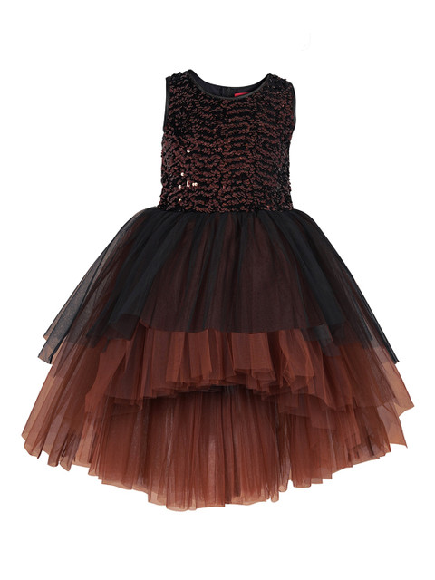 

Toy Balloon kids Girls Brown Embellished Fit and Flare Dress
