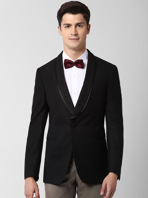 

Peter England Men Black Solid Slim-Fit Single-Breasted Formal Blazer