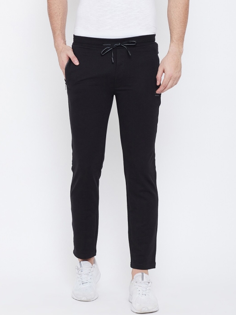 

Okane Men Black Solid Track Pants
