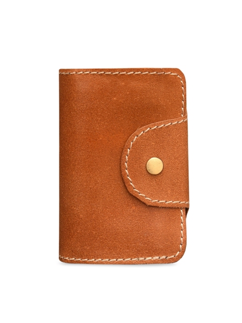 

ABYS Men Tan Brown Solid Leather Card Holder