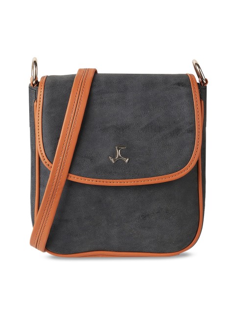 

Mochi Black & Brown Colourblocked Sling Bag