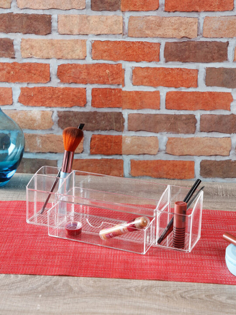 

House Of Accessories Set Of 5 Transparent Solid Makeup Organizers