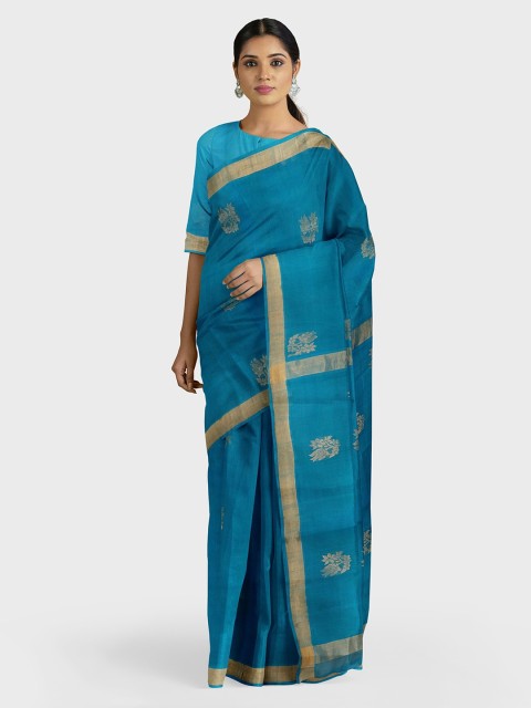 

APCO Blue Woven Design Pure Cotton Saree