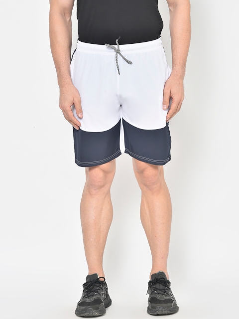

American-Elm Men White Solid Regular Fit Sports Shorts