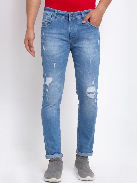 

Rodamo Men Blue Slim Fit Mid-Rise Mildly Distressed Jeans