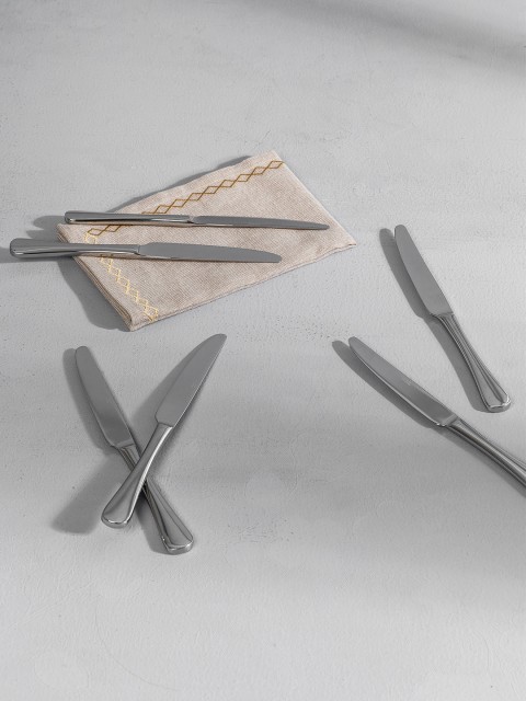 

Pure Home and Living Set of 6 Solid Silver-Toned Dessert Knifes
