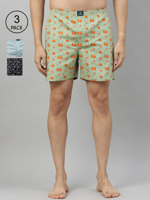 

Joven Men Pack Of 3 Printed Cotton Boxers JB3P-ORDCBP, Multi