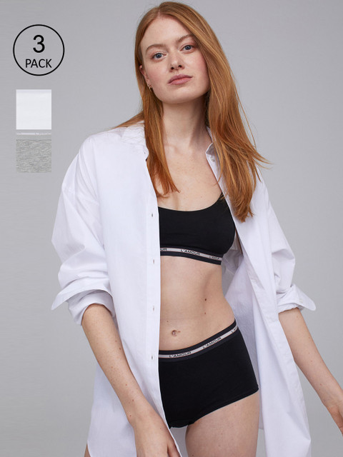 

H&M Women White & Grey 3-Pack Shortie Briefs