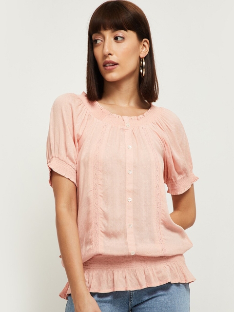 

max Pink Puff Sleeves Regular Top