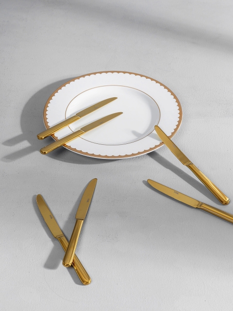 

Pure Home and Living Set Of 6 Gold-Toned Hayward Dessert Knife