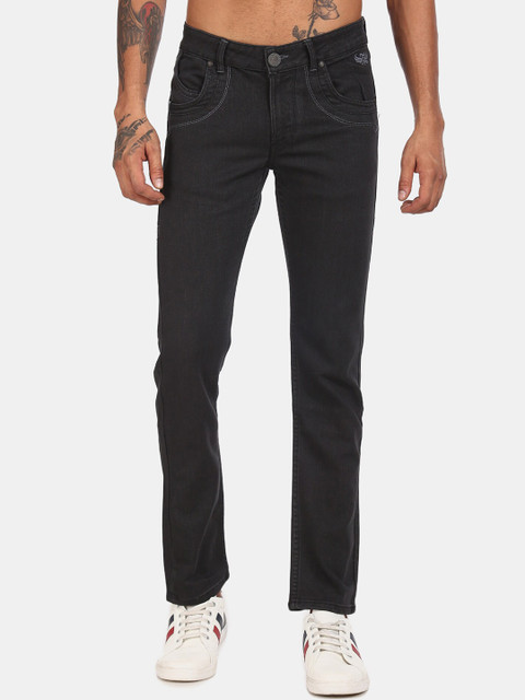 

Flying Machine Men Black Slim Fit Low-Rise Stretchable Clean Look Jeans