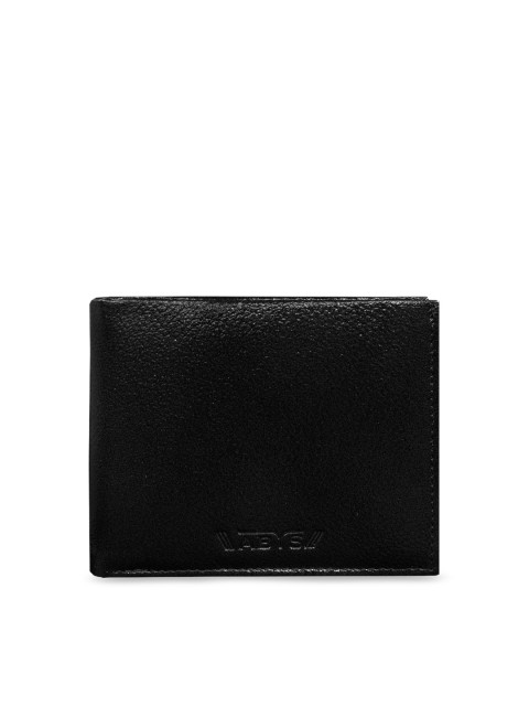 

ABYS Men Black Textured Two Fold Leather Wallet
