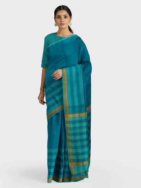 

APCO Green Solid Pure Cotton Saree