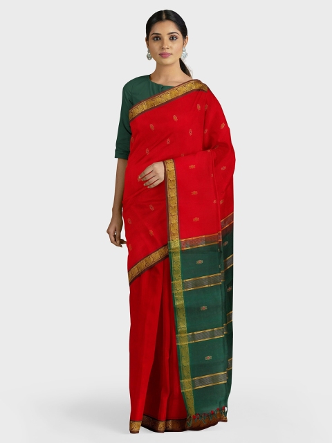 

APCO Red Solid Pure Cotton Saree