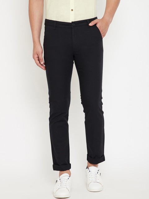

Canary London Men Black Slim Fit Solid Regular Trousers