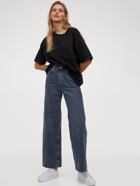 

H&M Women Wide High Jeans, Blue