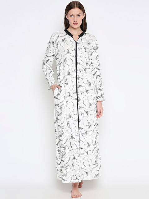 

XIN White & Black Printed Nightdress