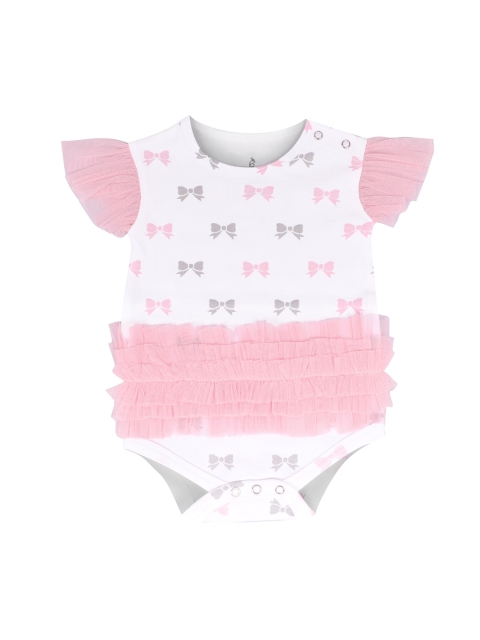 

The Flybees Infant Girls White & Pink Printed Bodysuit