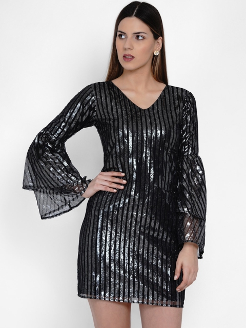 

Samshek Women Black Embellished Sheath Dress