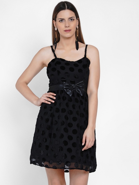 

Samshek Women Black Printed Fit and Flare Dress