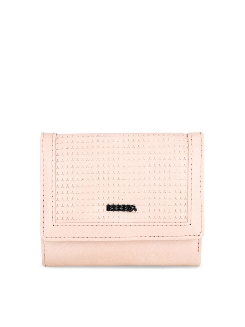 

ESBEDA Women Pink Textured Three Fold Wallet