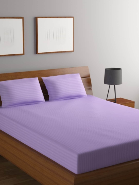 

Bromwick Lavender Striped 180 TC Polycotton 1 Queen Bedsheet with 2 Pillow Covers