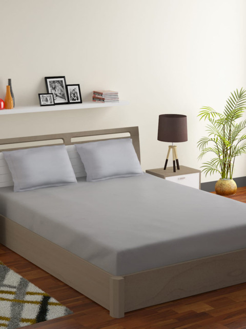

Bromwick Grey Solid 180 TC Polycotton 1 Queen Bedsheet with 2 Pillow Covers