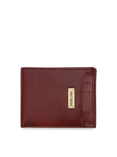 

Hidelink Men Brown Solid RFID Leather Wallet