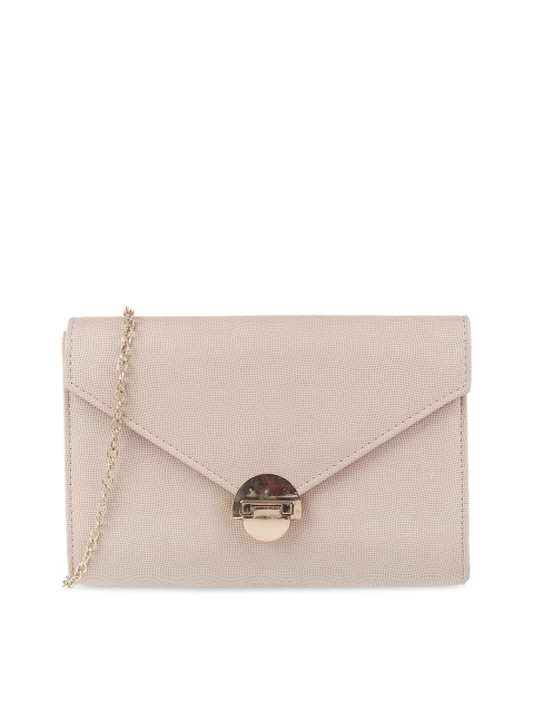 

Mochi Peach-Coloured & Gold-Toned Textured Clutch