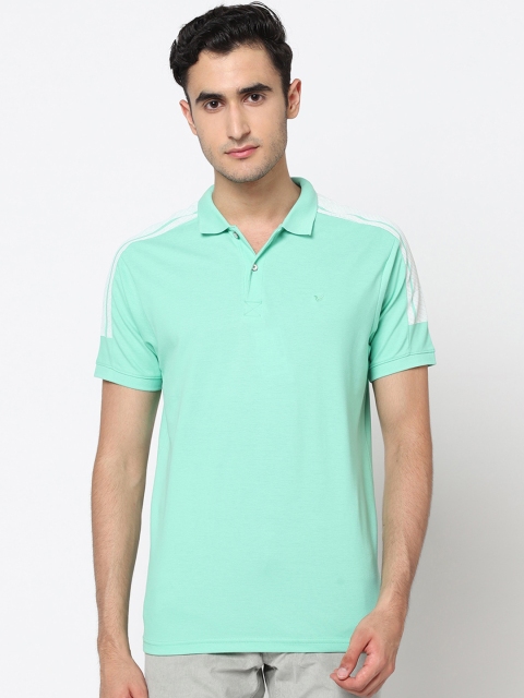 

Blackberrys Men Green Solid Polo Collar T-shirt