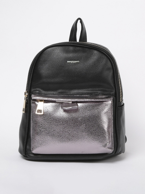 

Ginger by Lifestyle Women Black & Silver Contrast Detail Backpacks