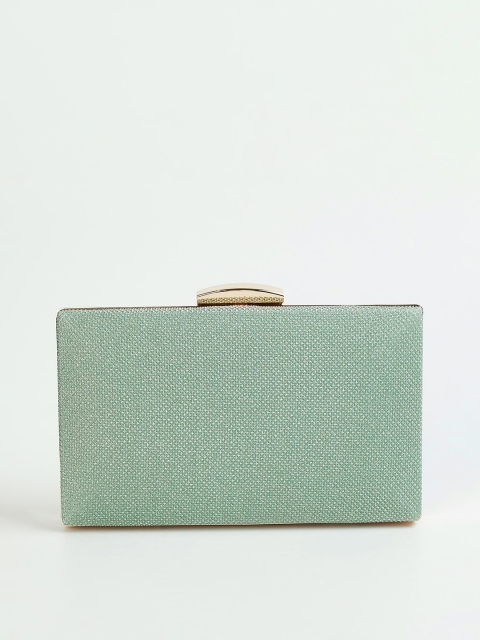 

CODE by Lifestyle Green & Gold-Toned Textured Box Clutches