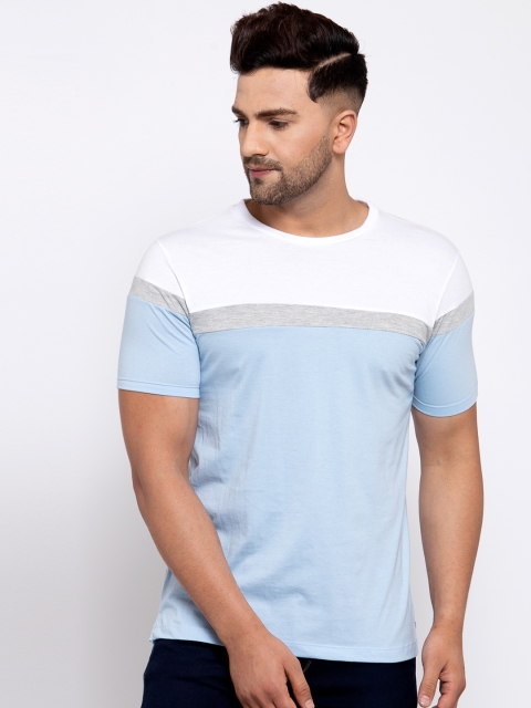 

Kalt Men Blue Colourblocked Round Neck T-shirt