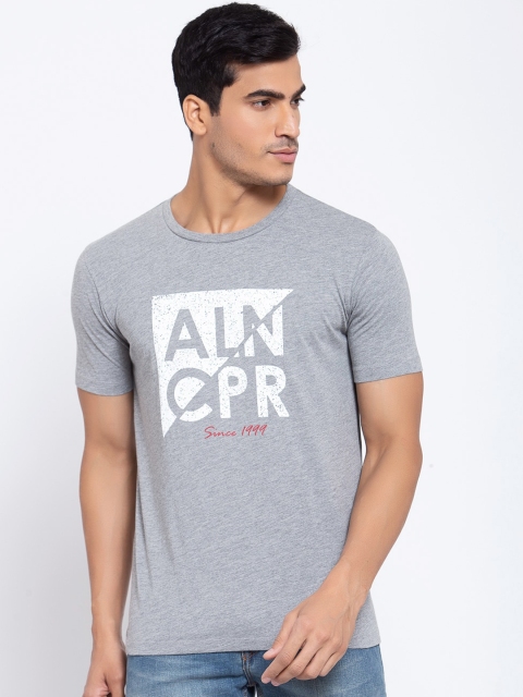 

Allen Cooper Men Grey Printed Round Neck T-shirt