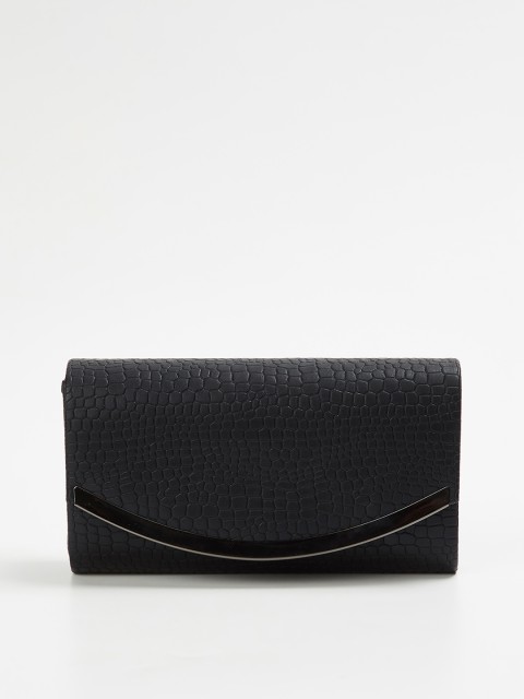 

CODE by Lifestyle Black Animal Skin Textured Envelope Clutch