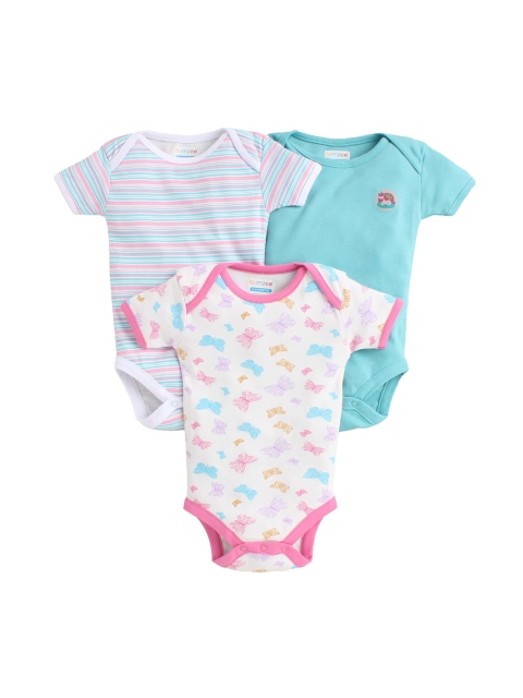 

BUMZEE Infant Kids Pack of 3 Cotton Bodysuits, Pink