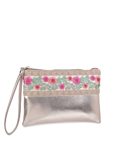 

Mochi Rose Gold Embroidered Clutch