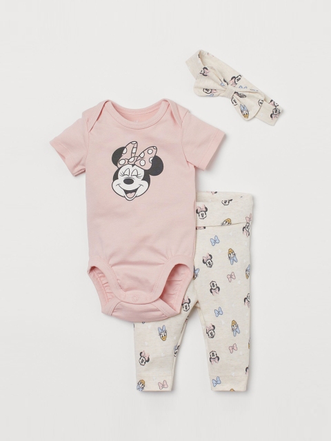 

H&M Infant Kids 3-Piece Printed Set, Pink