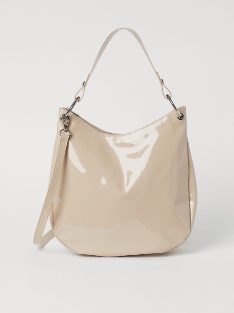 

H&M Women Beige Patent hobo bag
