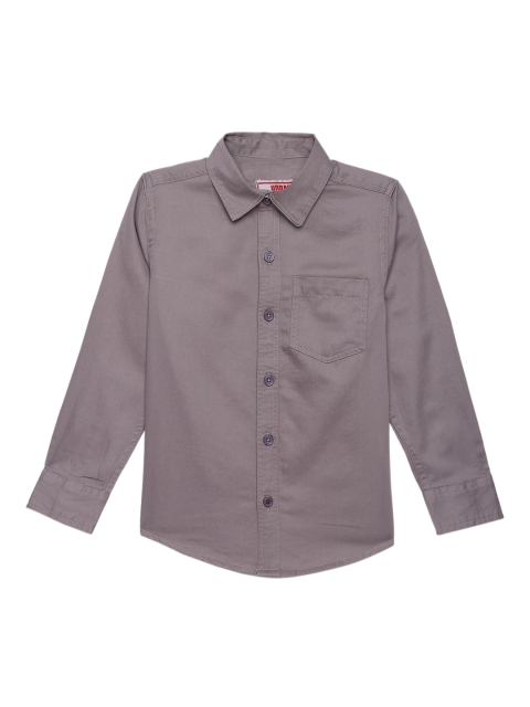 

UNDER FOURTEEN ONLY Boys Taupe Regular Fit Solid Casual Shirt