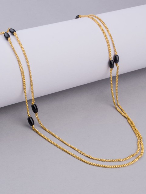 

Alankruthi Gold-Toned & Black Brass Gold-Plated Layered Chain