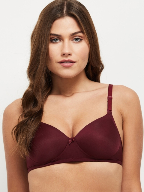 

max Maroon Solid Non-Wired Lightly Padded T-shirt Bra SP21PDNW02ABURGUNDY