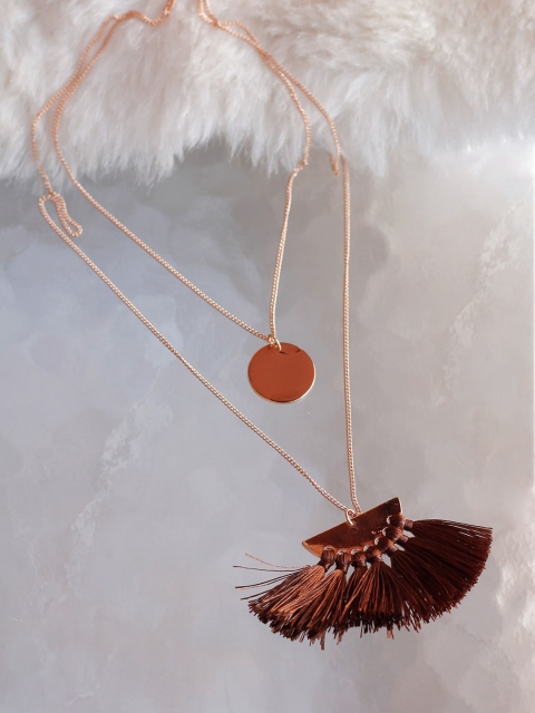 

Bellofox Gold-Plated & Brown Alloy Layered Necklace