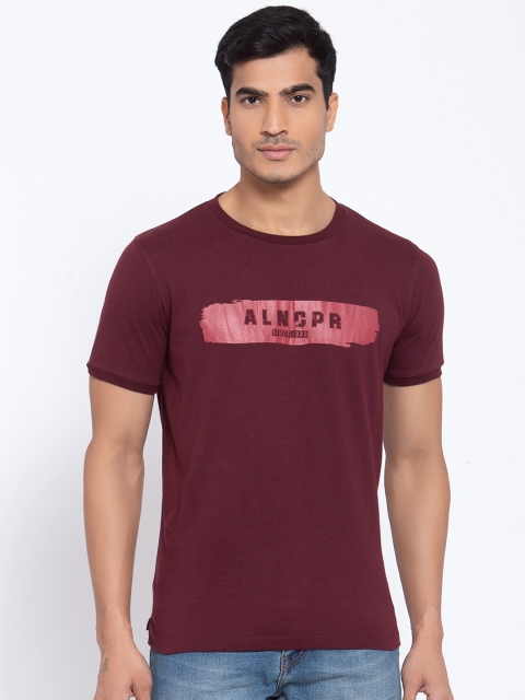 

Allen Cooper Men Maroon Printed Round Neck T-shirt
