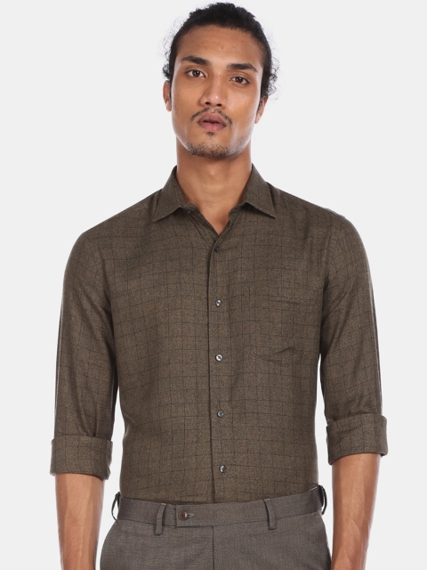 

Arrow Men Brown Slim Fit Checked Casual Shirt