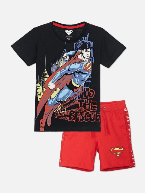 

Kids Ville Boys Multicoloured & Black Printed T-shirt with Shorts, Multi