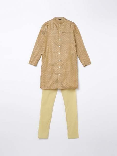 

Melange by Lifestyle Boys Beige & Cream-Coloured Woven Design Kurta with Pyjamas