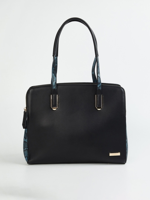

CODE by Lifestyle Black Solid Satchel Bag