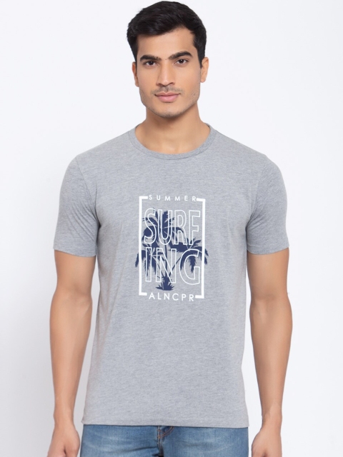 

Allen Cooper Men Grey Printed Round Neck T-shirt
