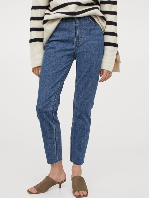 

H&M Women Blue Slim High Ankle Jeans